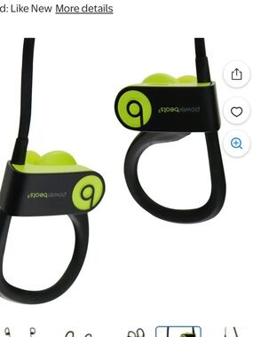 Beats by Dre Powerbeats Earbud Headphones Black and Neon Green
